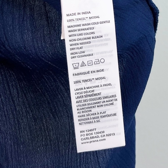 NWT Prana Scheena Button Down Tunic Top in Navy Blue - Picture 6 of 6
